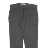 PIERRE CARDIN Mens Cotton Blend Grey Regular Fit Straight Trousers W34 L27 Smart