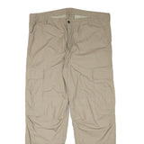 CARHARTT Mens Relaxed Beige Cargo Trousers W41 L32 Cotton Blend Zip Closure