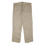 CARHARTT Mens Relaxed Beige Cargo Trousers W41 L32 Cotton Blend Zip Closure