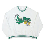 OLE Womens White San Diego West Sweatshirt Crew Neck L Cotton Blend Casual