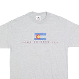 ALSTYLE Mens Grey Four Corners USA Graphic T-Shirt M Short Sleeve Crew Neck