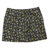 TED BAKER Womens Black & Gold Floral Mini Skirt Polyester Blend 2XL Stylish