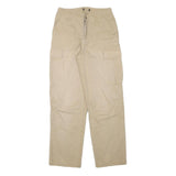 Womens Beige Cotton Blend Relaxed Cargo Trousers W27 L29 Casual Utility Zip