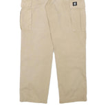Womens Beige Cotton Blend Relaxed Cargo Trousers W27 L29 Casual Utility Zip