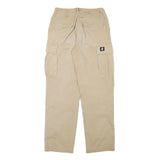 Womens Beige Cotton Blend Relaxed Cargo Trousers W27 L29 Casual Utility Zip