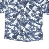 HIGHER SIERA Mens Blue & White Tropical Print Shirt M Cotton Blend Casual