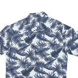 HIGHER SIERA Mens Blue & White Tropical Print Shirt M Cotton Blend Casual