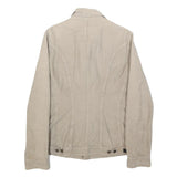 FERRE Womens Beige Cotton Corduroy Button Jacket M Classic Fit Casual