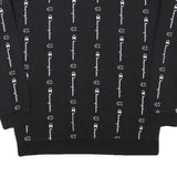 CHAMPION Boys Black Crew Neck XL Logo Print Cotton Blend Sweatshirt