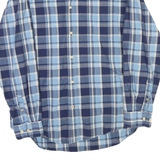 TOMMY HILFIGER Mens Blue & Grey Check Shirt XL Classic Long Sleeve Button-Down