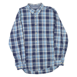 TOMMY HILFIGER Mens Blue & Grey Check Shirt XL Classic Long Sleeve Button-Down