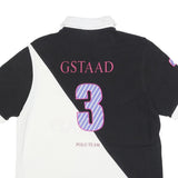 VICOMTE A Mens Black & White Gstaad Cotton Blend Short Sleeve Polo Shirt L