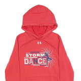 UNDER ARMOUR Womens Red SEHS Storm Dance Hoodie S Printed Cotton Blend Pullover