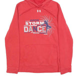 UNDER ARMOUR Womens Red SEHS Storm Dance Hoodie S Printed Cotton Blend Pullover