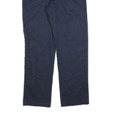 DICKIES Mens Cotton Blend Navy Regular Fit Straight Leg Trousers W38 L34
