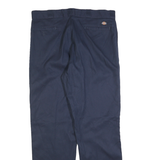 DICKIES Mens Cotton Blend Navy Regular Fit Straight Leg Trousers W38 L34