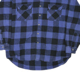 FIELD & STREAM Mens Blue & Black Check Shirt XL Cotton Blend Long Sleeve Casual