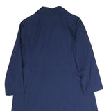 Womens Blue Plain Button Cotton Regular Jacket L Classic Button Closure