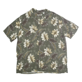BATIK BAY Mens Green & Brown Floral Rayon 2XL Shirt Casual Summer Pattern