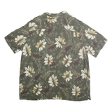 BATIK BAY Mens Green & Brown Floral Rayon 2XL Shirt Casual Summer Pattern