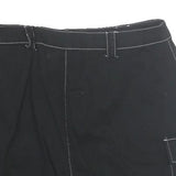 SO Womens Black Contrast Stitch Cargo Mini Cotton Skirt Size S Functional