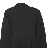 ZARA WOMAN Womens Black Tailored Jacket S Polyester Blend Button Plain Classic