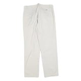 RALPH LAUREN Womens Cotton Blend White Regular Straight Trousers W32 L30 Classic