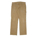 DICKIES Mens Regular Beige Cotton Blend Zip Trousers W32 L30 Workwear Utility