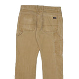 DICKIES Mens Regular Beige Cotton Blend Zip Trousers W32 L30 Workwear Utility
