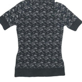 DICKIES Womens Black Cotton Blend Print Hoodie M Short Sleeve Casual Top
