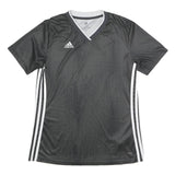 ADIDAS Womens Black & White Modern T-Shirt M Short Sleeve V-Neck Sportswear