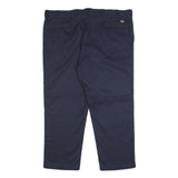 DICKIES Mens Cotton Blend Navy Regular Fit Straight Leg Trousers W46 L30
