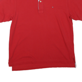 TOMMY HILFIGER Mens Red Polo Shirt S Cotton Blend Short Sleeve Classic Fit