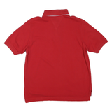 TOMMY HILFIGER Mens Red Polo Shirt S Cotton Blend Short Sleeve Classic Fit