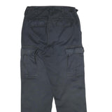 U.S.N. INTERNATIONAL Mens Black Regular Fit Straight Leg Trousers W29 L30 Cargo