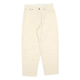 IRIS VON ARNIM Womens Regular Cream Straight Trousers W30 L27 Zip Closure