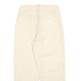 IRIS VON ARNIM Womens Regular Cream Straight Trousers W30 L27 Zip Closure