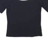 WHISTLES Womens Black Bardot Top Short Sleeve Square Neck XS Fashion