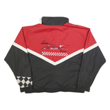 ASHLEY Mens Red & Black Racing Zip Jacket XL Polyester Colourblock