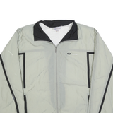 REEBOK Mens Grey & Black Zip Up Lightweight Polyester Jacket L Sports Casual