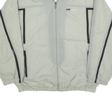 REEBOK Mens Grey & Black Zip Up Lightweight Polyester Jacket L Sports Casual