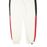 ELLESSE Womens Joggers White & Black & Red Slim Tapered UK 12 W25 L28 Cotton