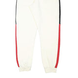 ELLESSE Womens Joggers White & Black & Red Slim Tapered UK 12 W25 L28 Cotton