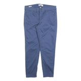 CALVIN KLEIN JEANS Womens Cotton Blend Blue Slim Straight Trousers W32 L26