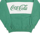 COCA COLA Mens Green & White Crew Neck S Sweatshirt Logo Cotton Blend Pullover