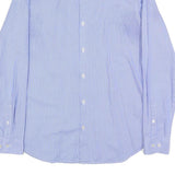 DKNY Mens Blue & White Pinstripe Shirt S Classic Cotton Blend Formal Button-Up