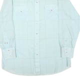 PANHANDLE Mens Light Blue & Cream Check Shirt M Western Slim Fit Button Pocket