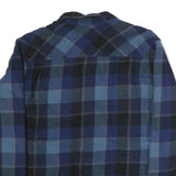 BOSTON TRADERS Mens Blue & Black Check Shirt L Long Sleeve Cotton Casual