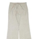 Womens Wool Blend Beige Regular Fit Straight Leg Trousers W28 L32 Classic