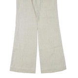Womens Wool Blend Beige Regular Fit Straight Leg Trousers W28 L32 Classic